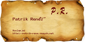 Patrik René névjegykártya